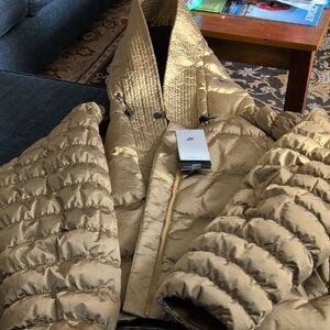 Nike Gold Chevron Quilted Puffer Coat